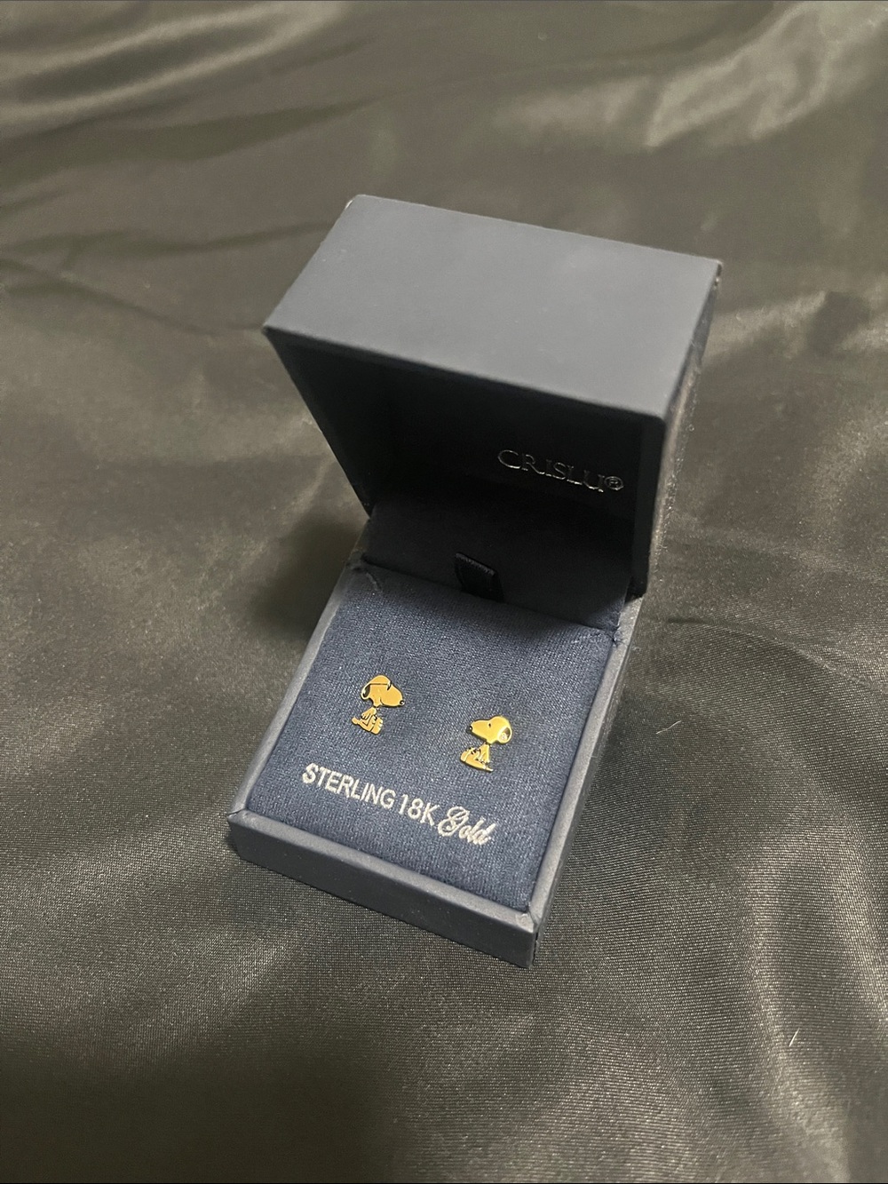 Gold Tone Sterling 18K Gold Heart Stud Earrings